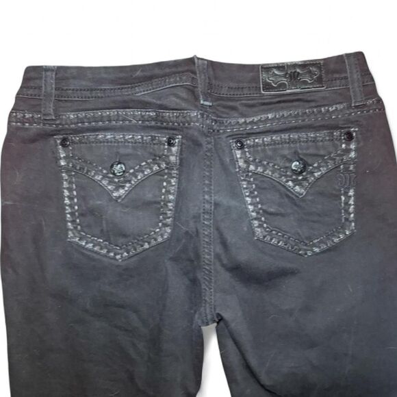 Miss Me Jeans Women 31 Easy Skinny Black Embellished Back Pockets E14ES31TS - Picture 5 of 6